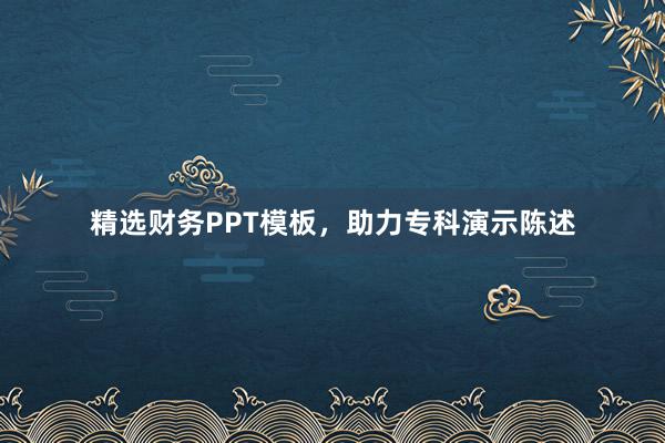 精选财务PPT模板，助力专科演示陈述